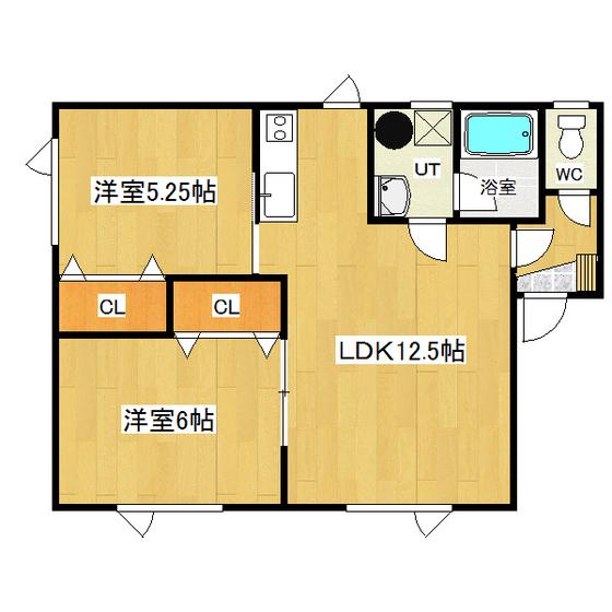 ミントハウス寿I(2LDK/2階)の間取り写真