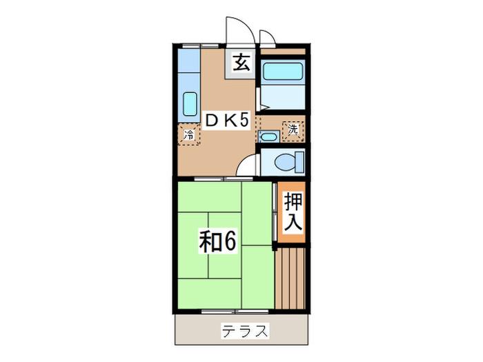 ポエム・ヤジマ(1DK/1階)の間取り写真