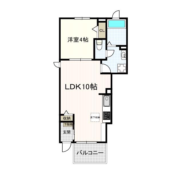 ラ メール(1LDK/1階)の間取り写真