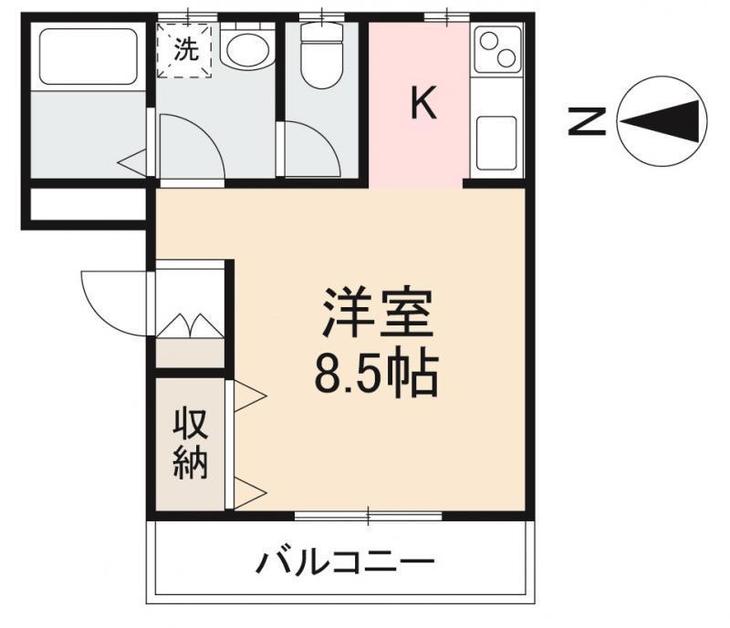 サニープレイス・ワン(1K/2階)の間取り写真