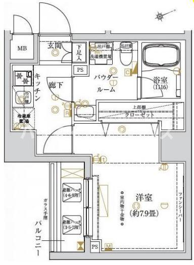 レガリス大塚(1K/8階)の間取り写真