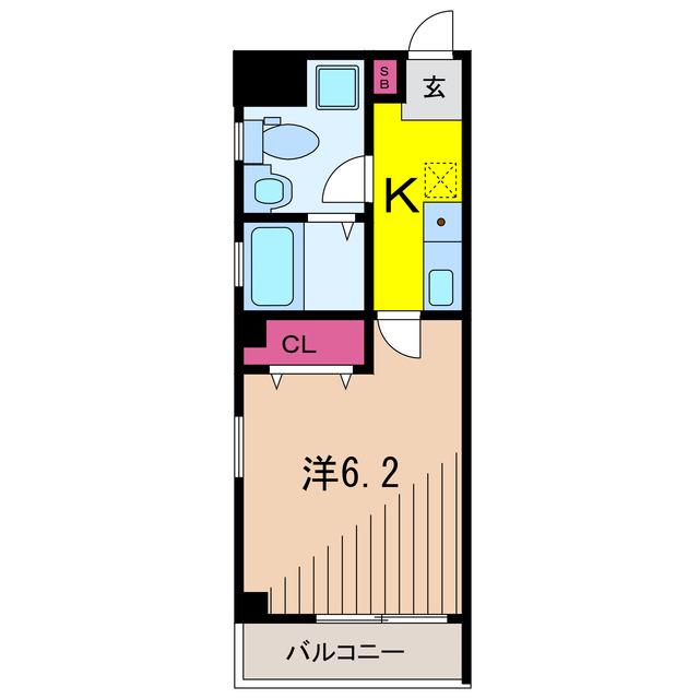 アルファテレーノ(1K/5階)の間取り写真