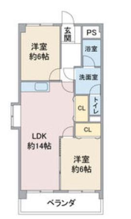 瑞和ビル(2LDK/11階)の間取り写真