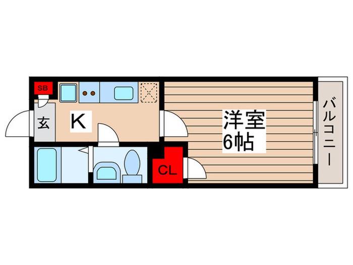 フラワーロード北小金(1K/1階)の間取り写真