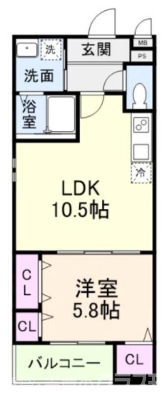 プライムメゾン・ソレイユ(1LDK/1階)の間取り写真