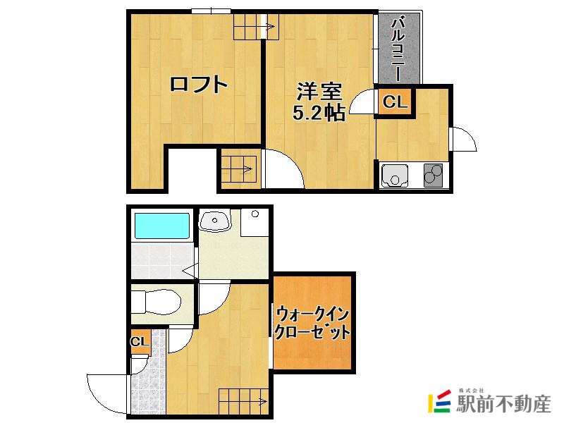 CB鳥栖フェリシア(1K/1階)の間取り写真