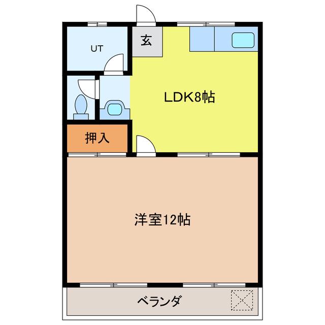 第1有楽荘ビル(1LDK/3階)の間取り写真