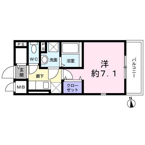 イル・グリシーヌ目黒(1K/3階)の間取り写真