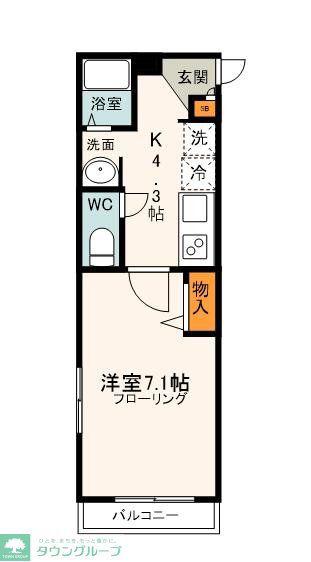 FORESTAGE(1K/2階)の間取り写真