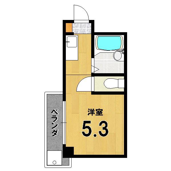 白川ロイヤルハウス(ワンルーム/3階)の間取り写真