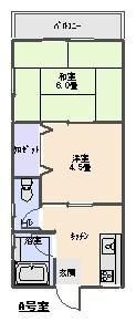 第2石田ハイツ(2K/1階)の間取り写真