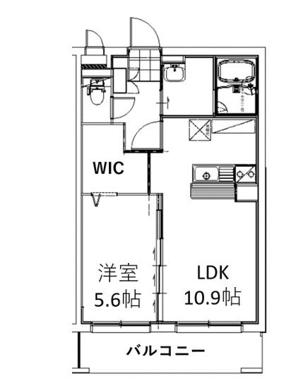フルール小池原(1LDK/2階)の間取り写真