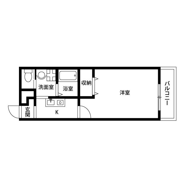 アンプルールクラージュ・ルヴニール(1K/1階)の間取り写真