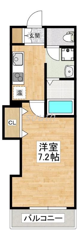 みおつくし桑津(1K/7階)の間取り写真