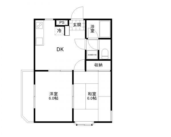 アーガスヒルズ51(2DK/2階)の間取り写真