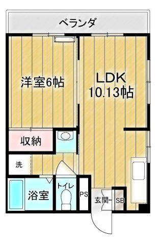 ビューハイム(1LDK/2階)の間取り写真