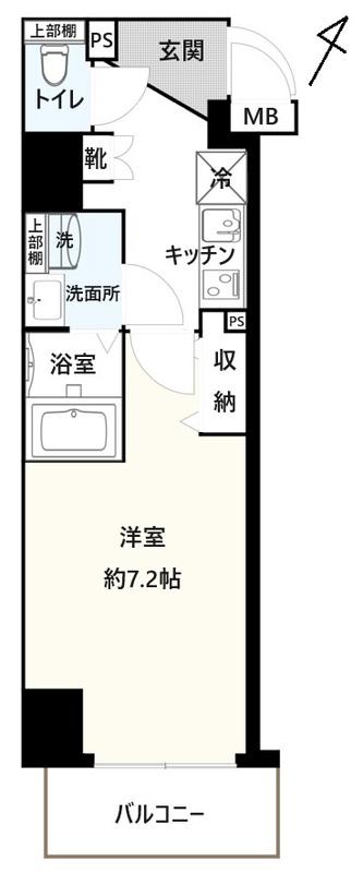 芝浦ベイヒルズ(1K/5階)の間取り写真