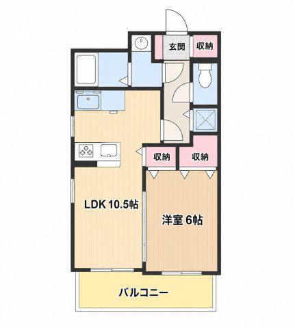 サンワード南行徳(1LDK/4階)の間取り写真