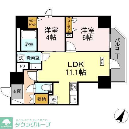 K.H.Mビル(2LDK/2階)の間取り写真