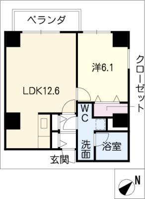 LINDA(1LDK/10階)の間取り写真