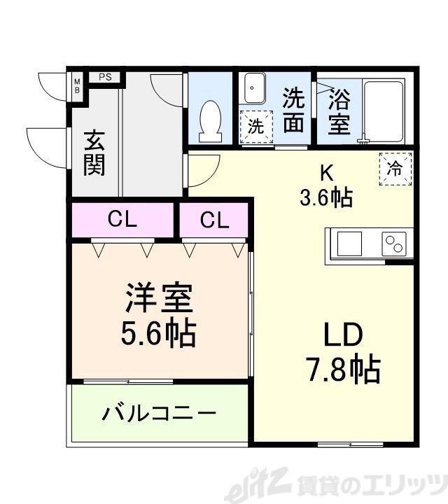 フジパレスSAKURA(1LDK/3階)の間取り写真