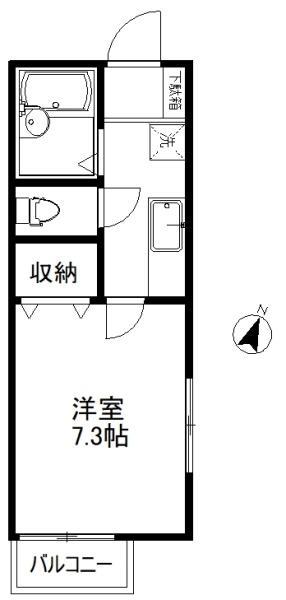 リモージュ指扇A棟(1K/2階)の間取り写真