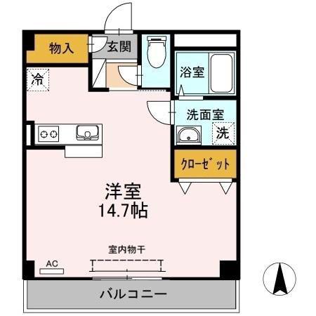 YSビル(ワンルーム/3階)の間取り写真