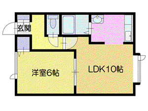 ユイットメゾン(1LDK/2階)の間取り写真
