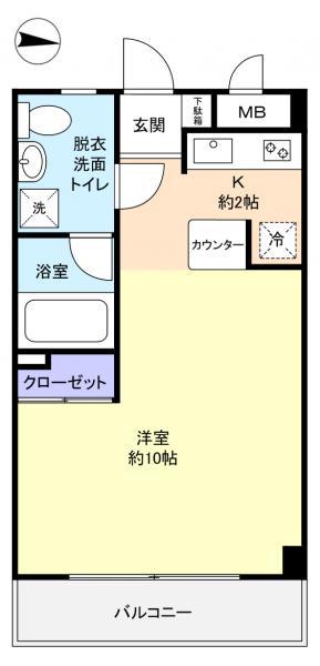 ダイワティアラ村上駅前II(ワンルーム/2階)の間取り写真