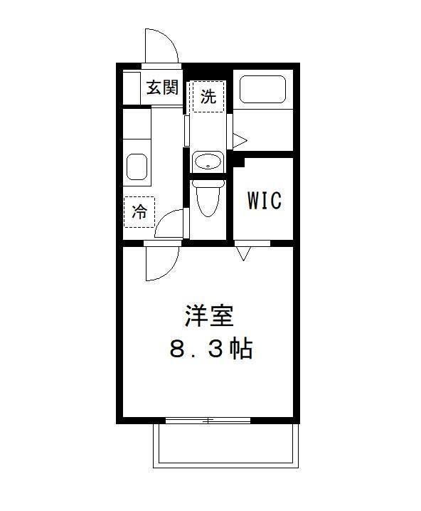 ブランラトゥールI(1K/2階)の間取り写真