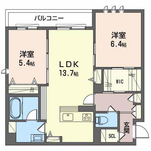LA SUITE INFINI(2LDK/3階)の間取り写真