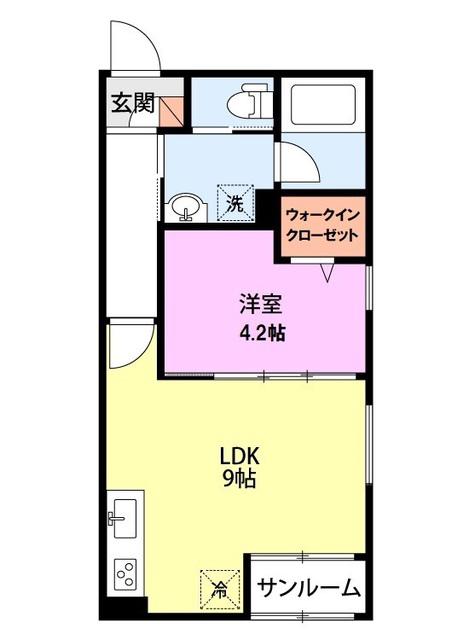 アルチェ吉田(1LDK/2階)の間取り写真