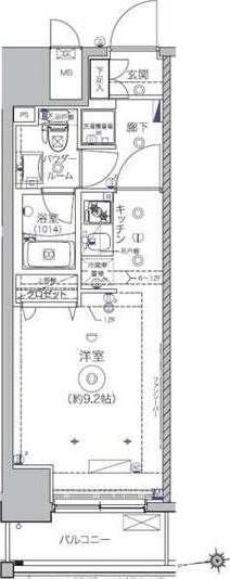クレイシア秋葉原(ワンルーム/11階)の間取り写真