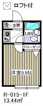 ローズアパート15番館(1K/1階)の間取り写真