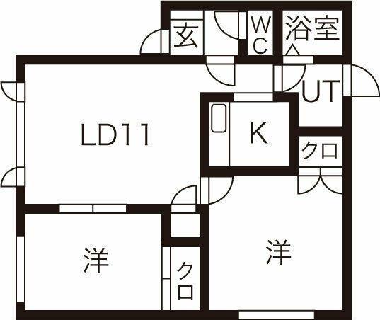 アレーヌ I(2LDK/2階)の間取り写真