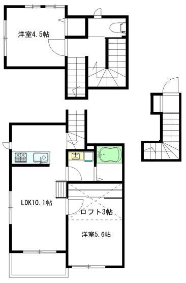 COCO TERRACE(2LDK/2階)の間取り写真