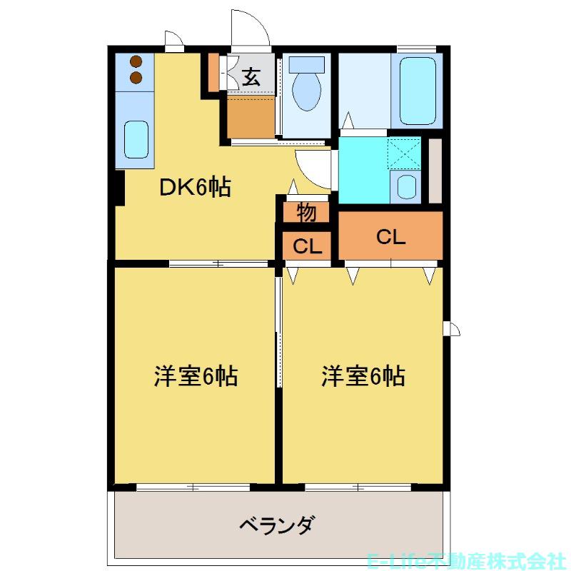センティーレIII(2DK/2階)の間取り写真