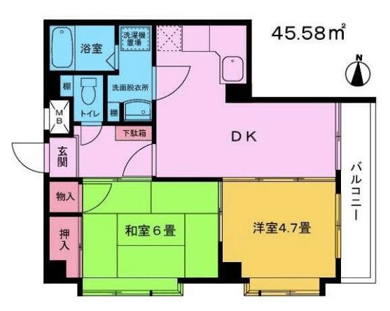 ダイリンビル(2DK/5階)の間取り写真