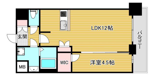 プレサンス大正フレンジ(1LDK/4階)の間取り写真