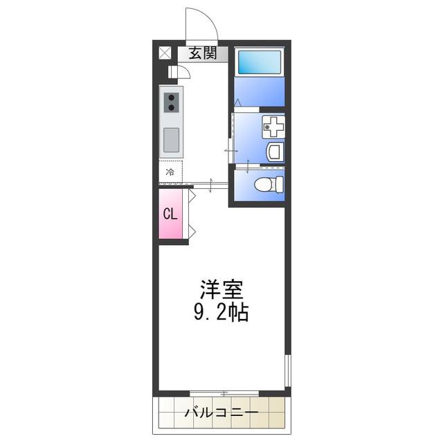 TAAMOSU CREST(1K/2階)の間取り写真