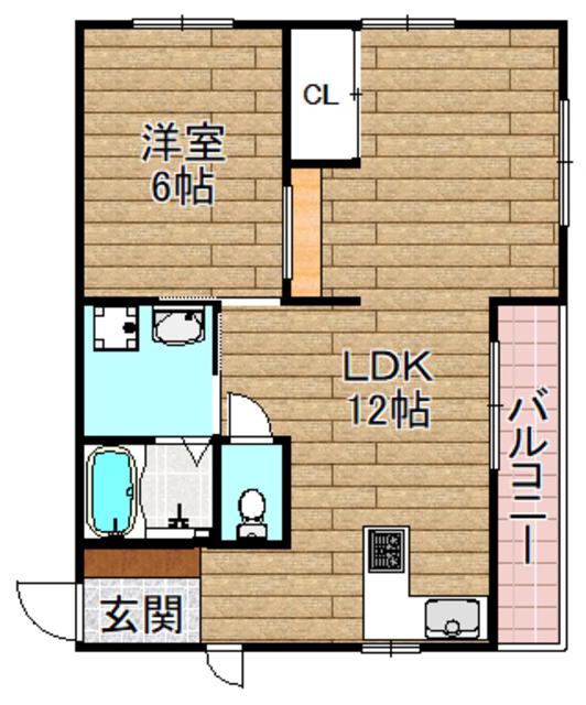 阪急京都線 高槻市駅 徒歩20分 3階建 築37年(1LDK/2階)の間取り写真