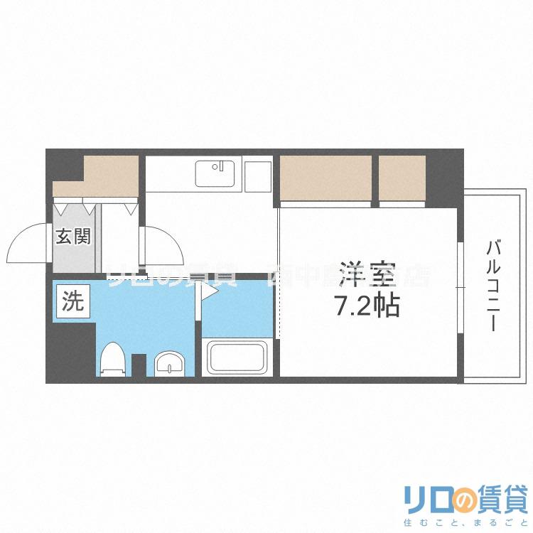 セントアミー東三国(1K/4階)の間取り写真