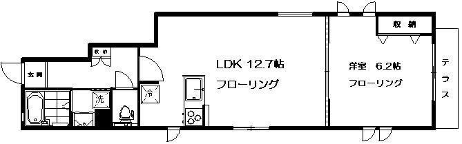 ヴィラヴァンベール(1LDK/1階)の間取り写真