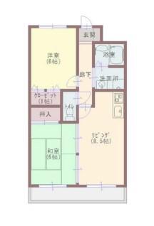 プランドール柳井(2LDK/3階)の間取り写真