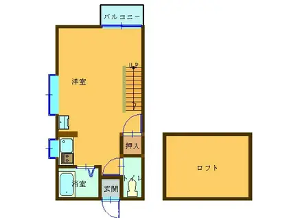 コーポ昴(ワンルーム/2階)の間取り写真