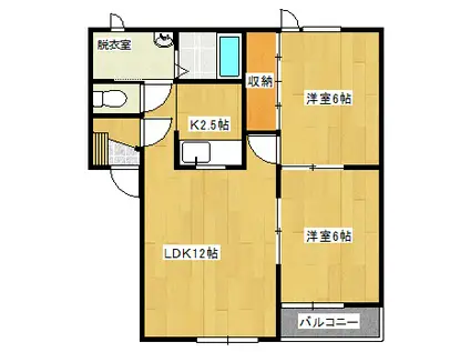 ハイセレールホンダ(2LDK/1階)の間取り写真