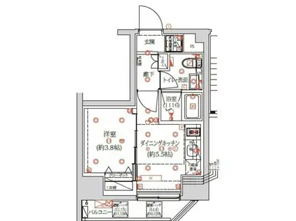 QUALITAS浅草橋(1DK/5階)の間取り写真