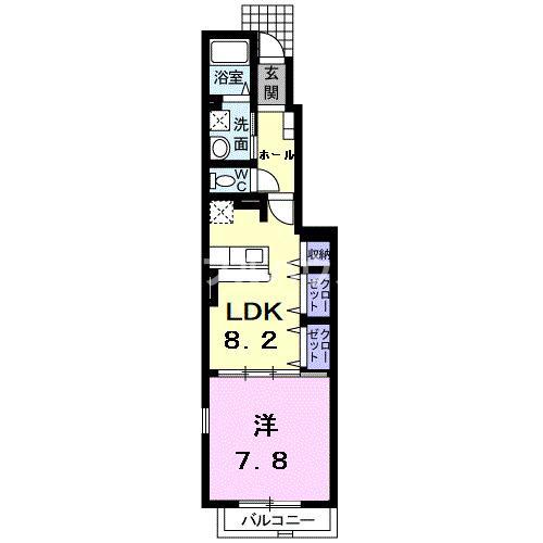 ノイソレイユ(1LDK/1階)の間取り写真
