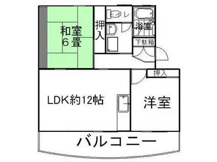 パークハイツれんげじ(2LDK/3階)の間取り写真