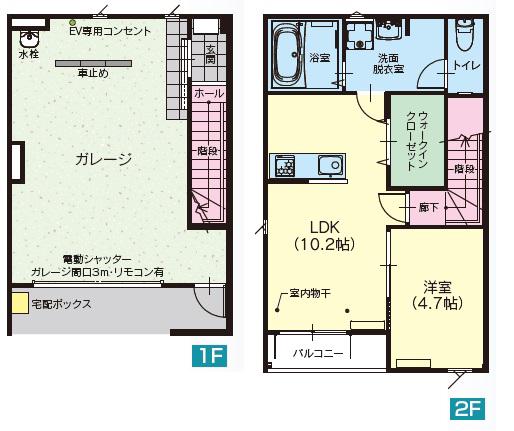 アウトリメッサ駒生(1LDK/1階)の間取り写真